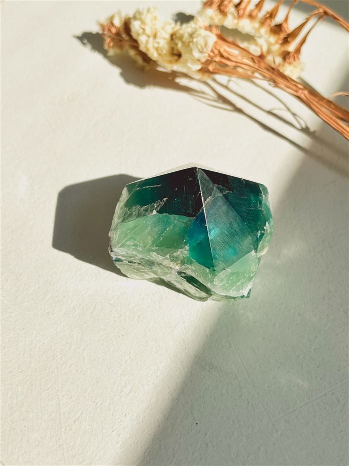 punta grezza in Fluorite verde